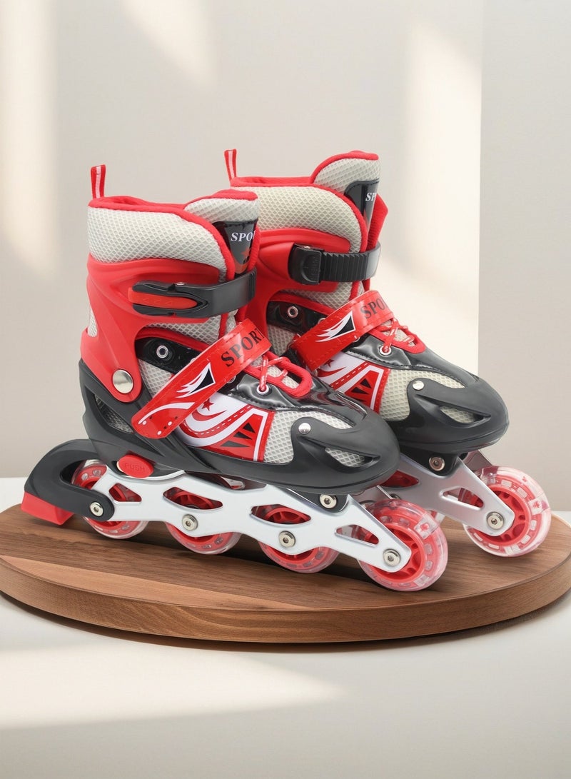 إيزي فيتشور أحذية تزلج إيزي فيوتشر، أحذية تزلج قابلة للتعديل للأطفال، عجلات LED وامضة، أحذية تزلج للأولاد والبنات المبتدئين، 4 ألوان، 3 مقاسات للاختيار من بينها، رقم 1301 - Image 1